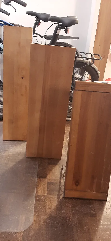 Three Wooden Shelves with Metal Brackets thumbnail
