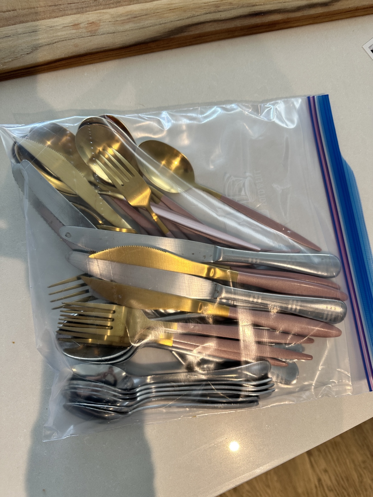 Gold and Silver Flatware Set