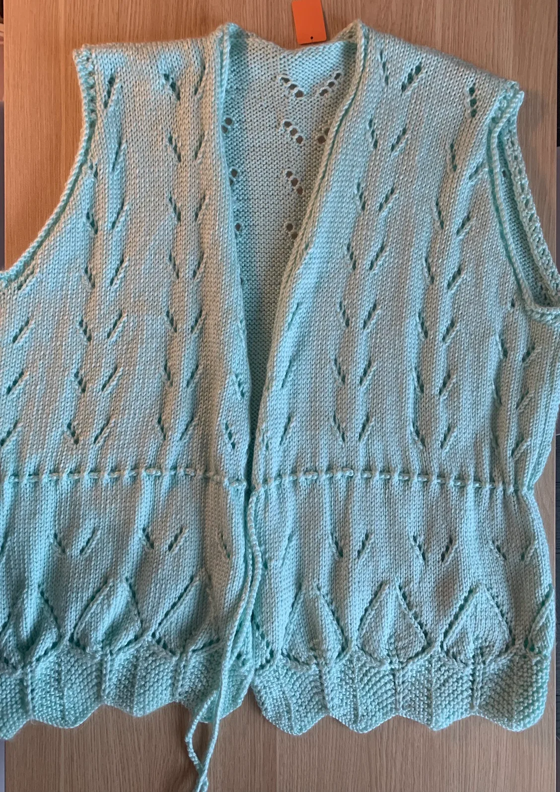 Handmade Mint Green Knit Vest image indicator(4)