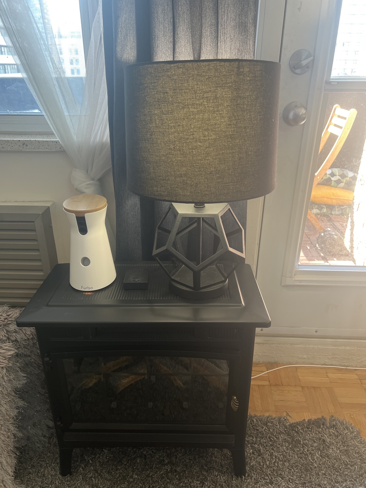 Black Table Lamp with Geometric Base - photo 2