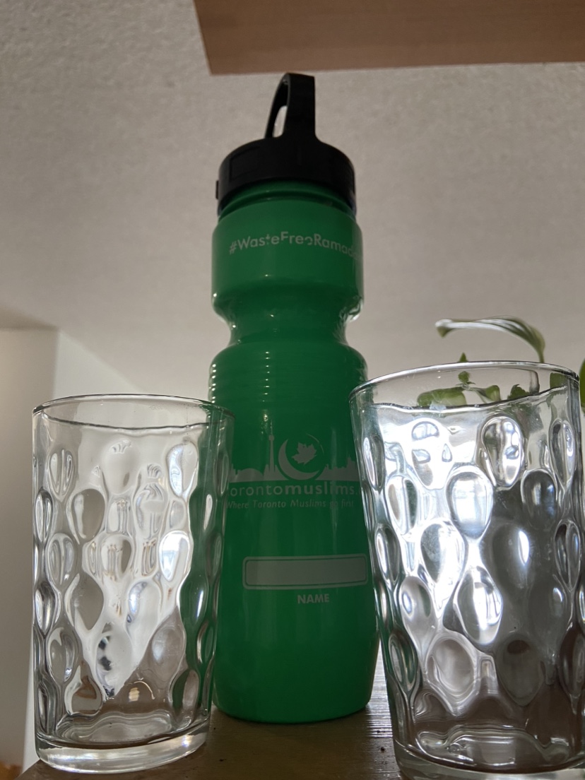 Water Bottle and Glasses