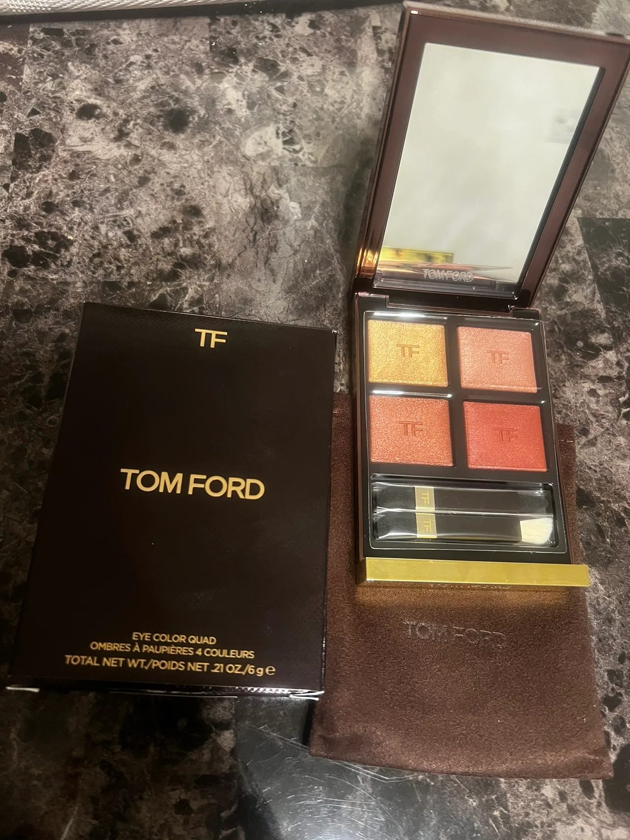 Tom Ford Eye Color Quad in Golden Hour and Lip Liquid Matte image indicator(5)
