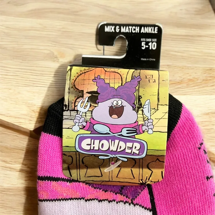 NEW Cartoon Network Chowder Characters No-Show Set 5 Socks 5-10 image indicator(6)