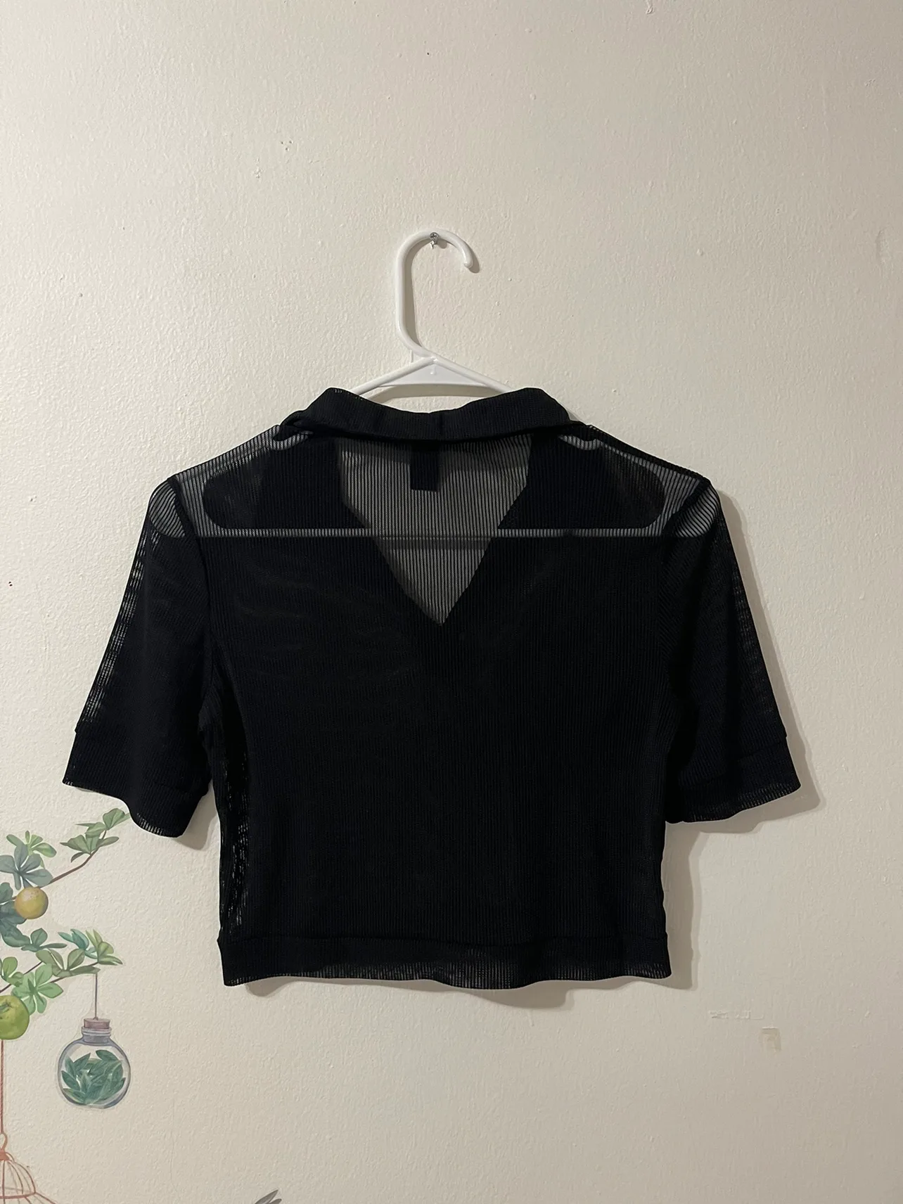Black Mesh Crop Top image indicator(2)