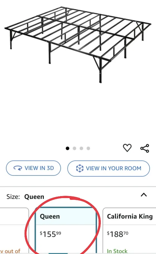 Zinus 14 Inch Metal bed frame image indicator(2)