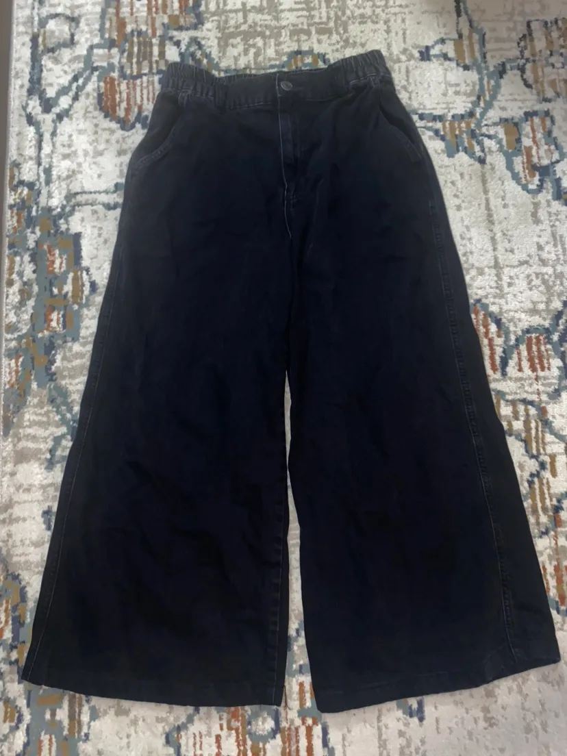 Black High Waist Wide Leg Jeans. thumbnail