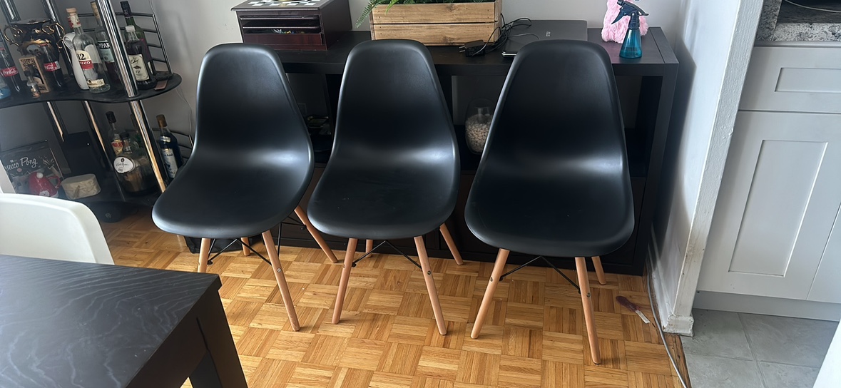 3 Black Effiel Dining Chairs *Read description for price “
