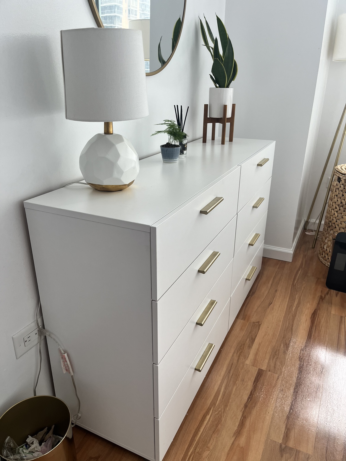 White Dresser with Gold Handles - photo 2