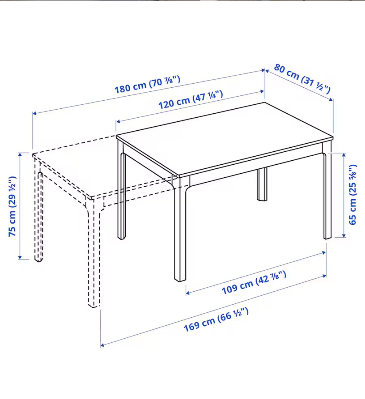 Dining table white and extendable - photo 2