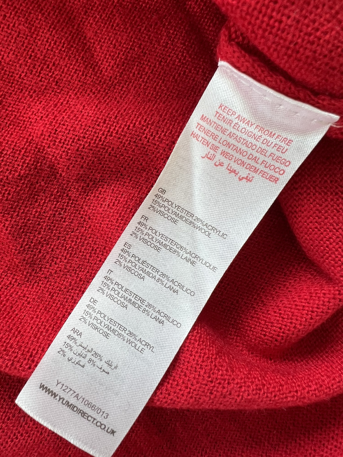 Yumi Knitwear Red and White Floral Sweater Dress - photo 5