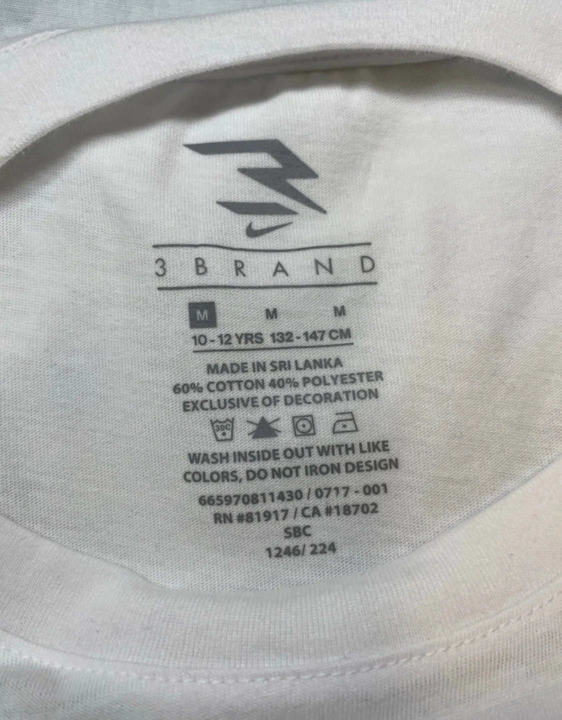 Nike 3BRAND 10-12 YRS White Short Sleeve Born For This T-Shirt image indicator(3)