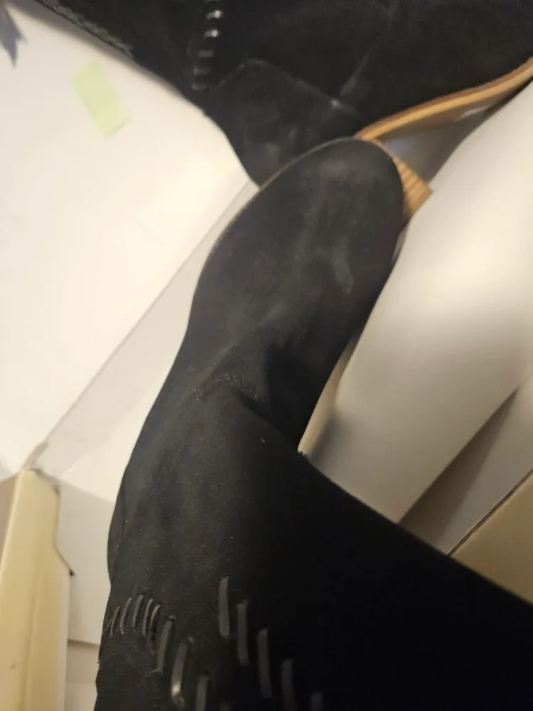 BNIB Black Suede Knee-High Boots image indicator(6)