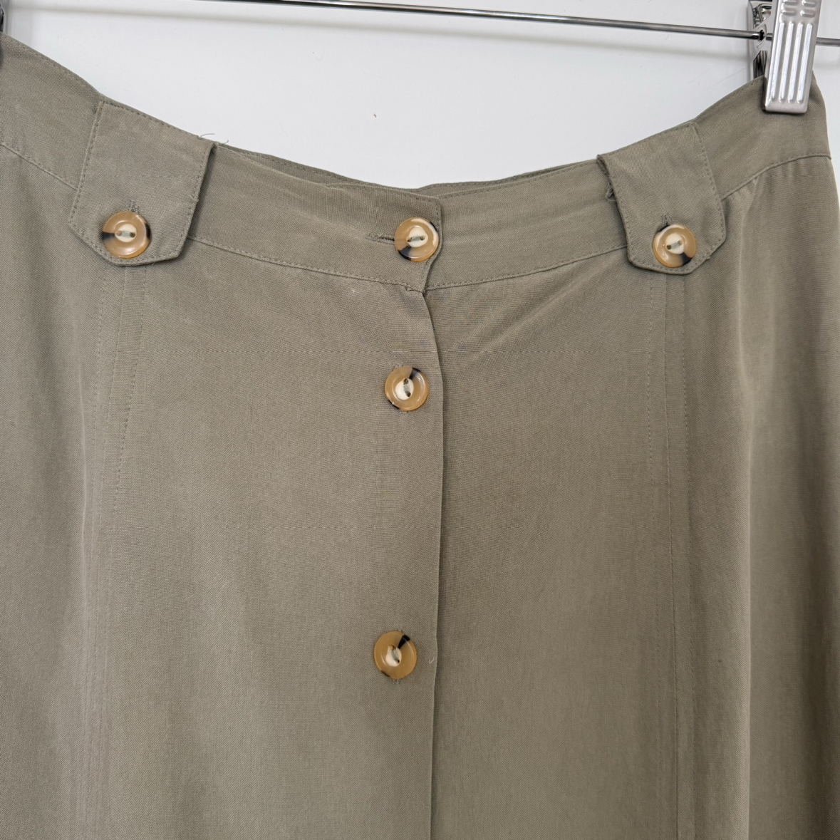 Vintage Sage Green 100% Silk Skirt - photo 4