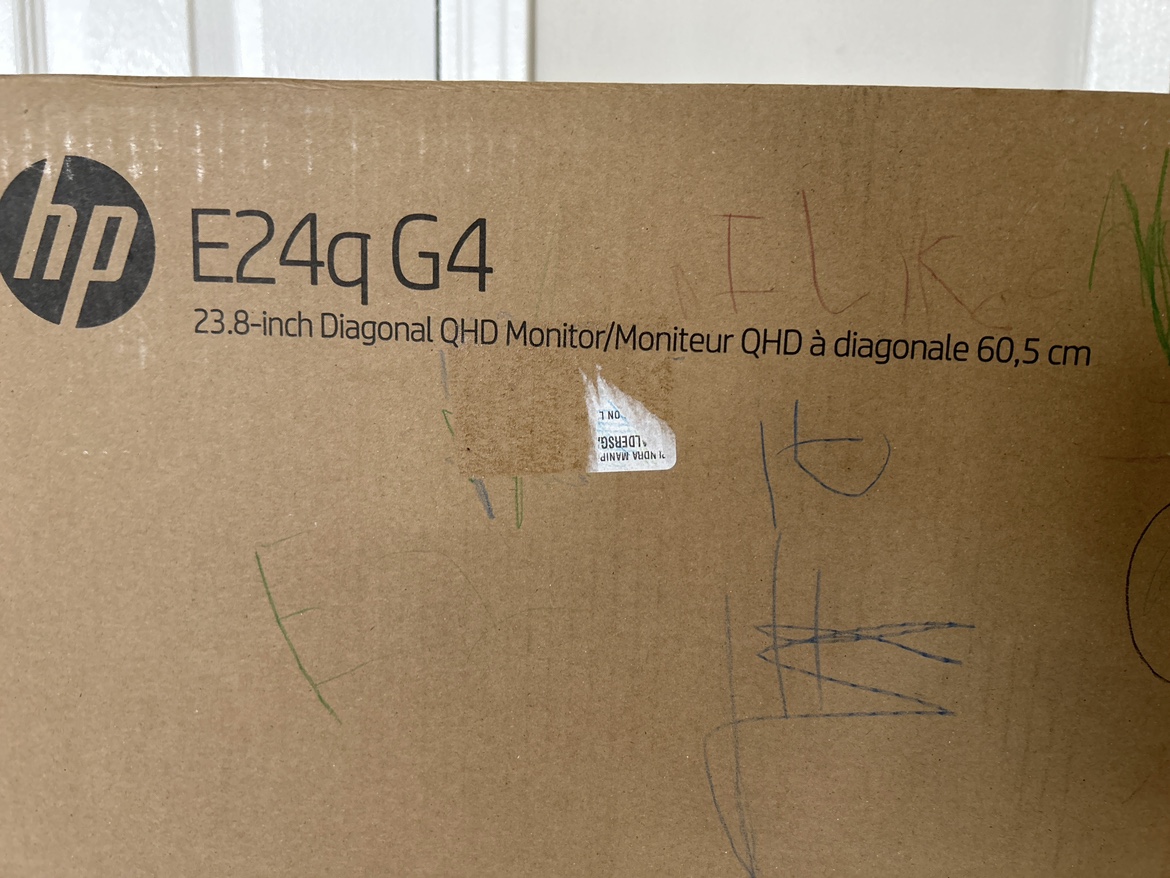 HP E24q G4 Monitor - 23.8-inch diagonal QHD monitor.