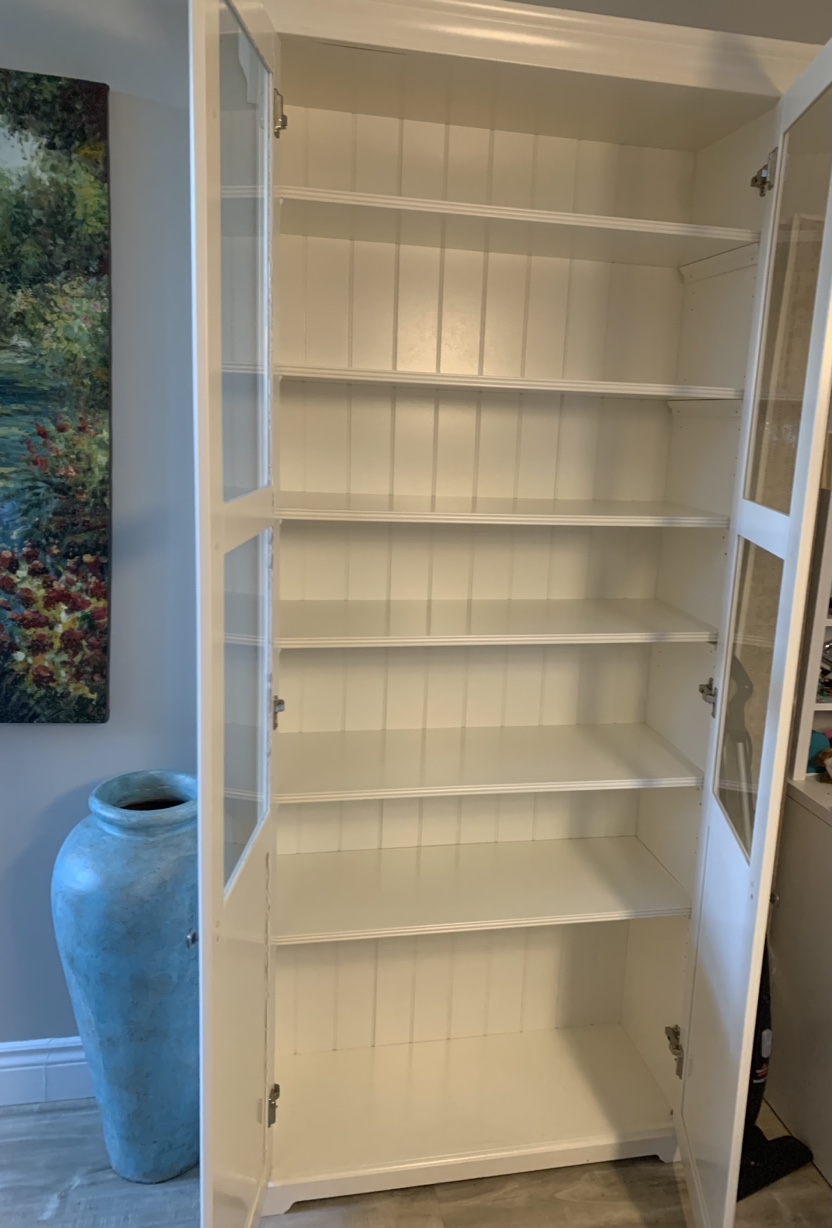 White Glass Door Cabinet - photo 4