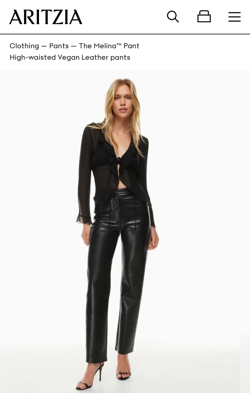 Aritzia "The Melina" Vegan Leather Pant (Size 2) thumbnail