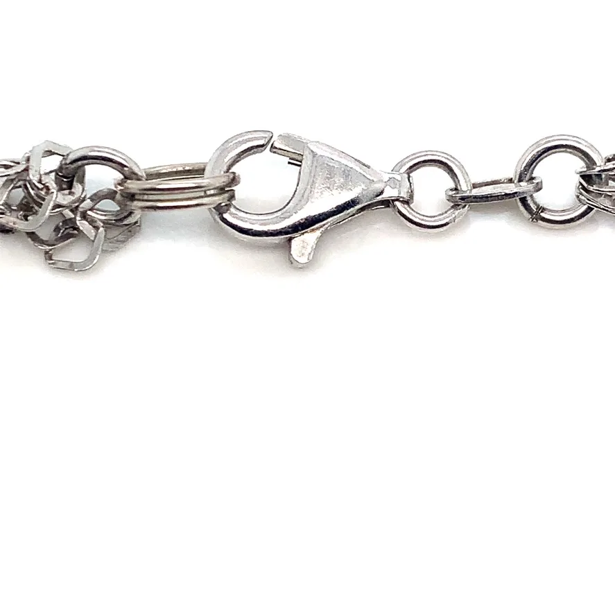 4-strand Sterling silver necklace with 9 charms image indicator(8)