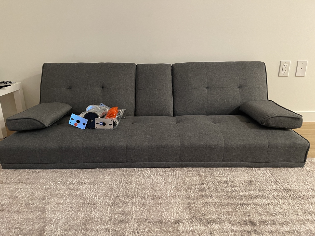 Futon Sofa Bed, Dark Grey (Like New) - photo 3