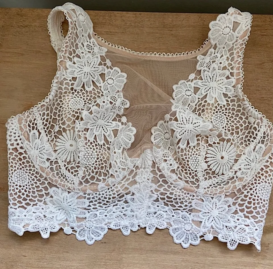 NEW Victoria's Secret Lingerie Bra Top Mesh/Crochet Size Small image indicator(2)