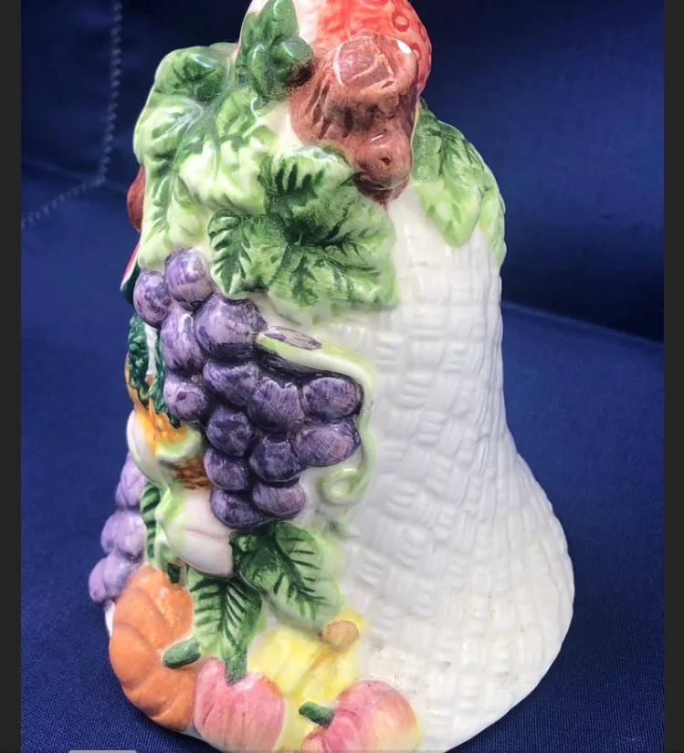 Vintage Fitz and Floyd Porcelain Fruits Bell image indicator(2)