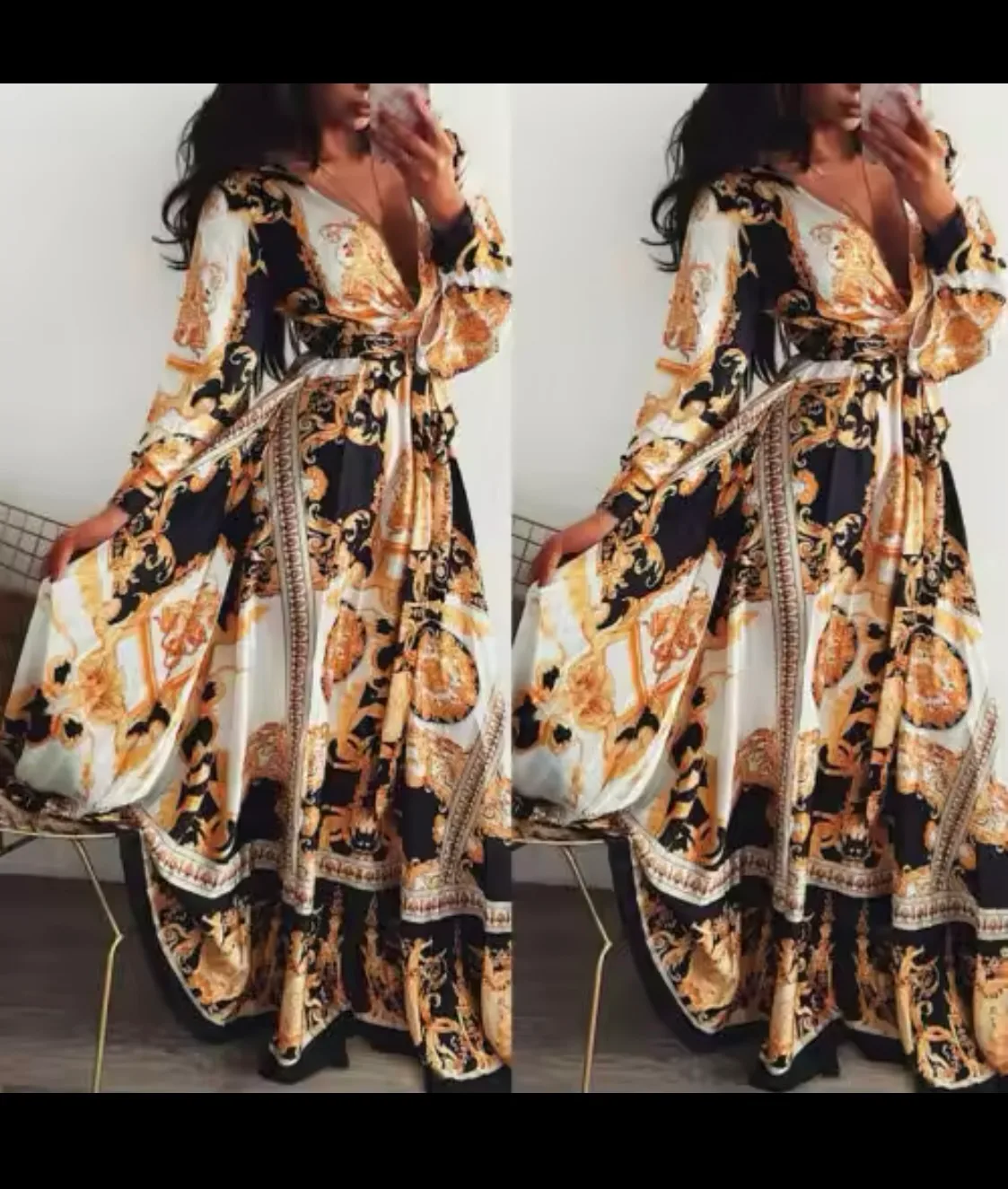 Long Sleeve Floral Maxi Dress image indicator(3)