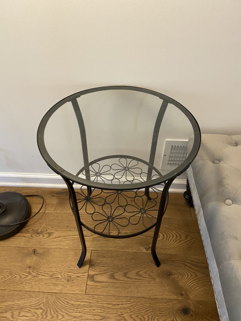 Glass Top End Table