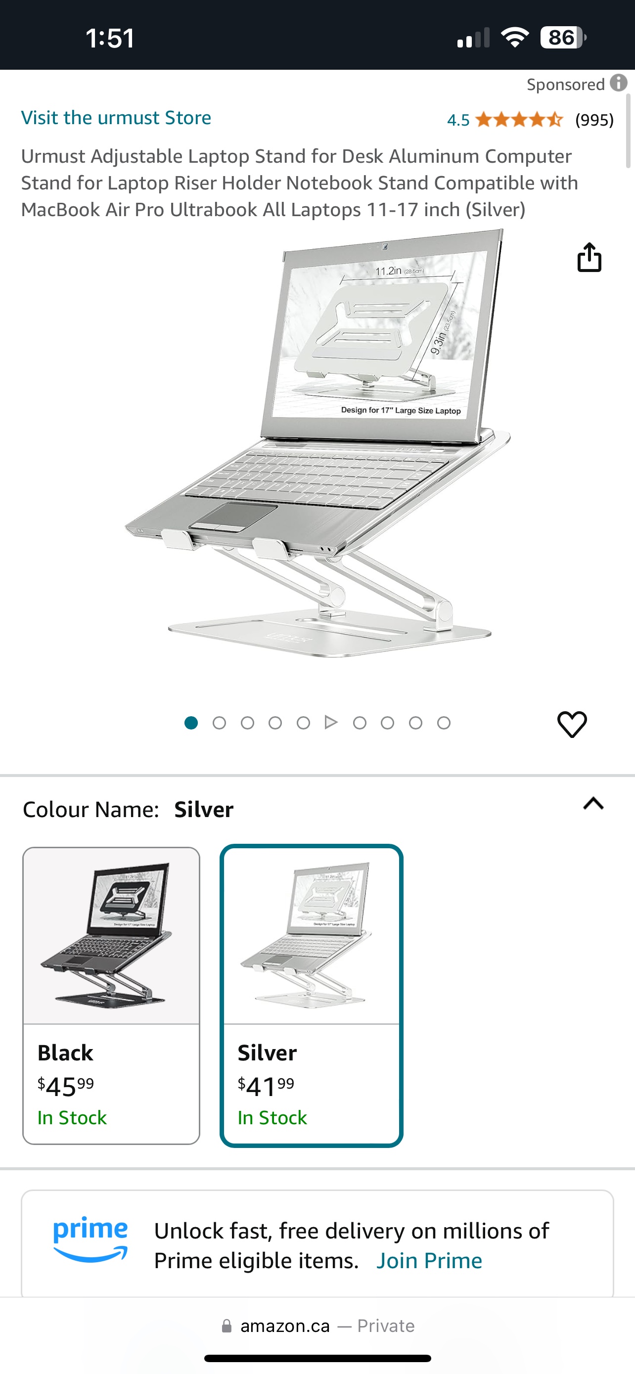 Urumust Adjustable Laptop Stand