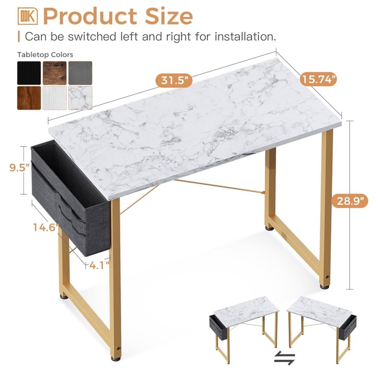 NIB Gold and White Computer Desk - photo 3