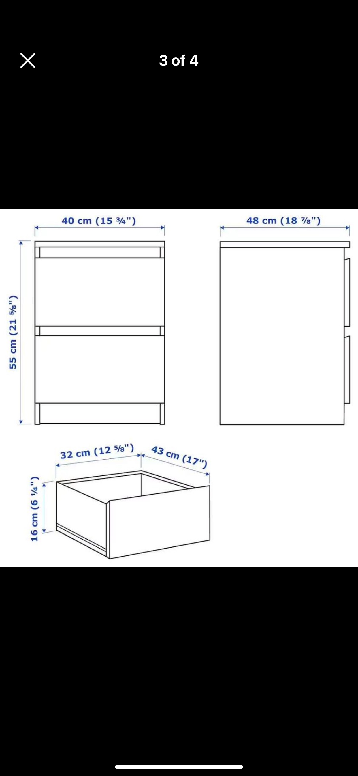 IKEA BESTSELLER: Black-brown IKEA MALM nightstand - photo 2