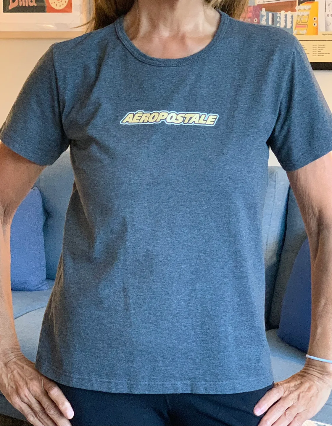 90s Vintage 50/50 Aeropostale Heather Grey T-Shirt thumbnail