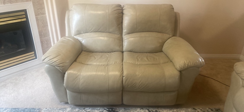 Leather Love Seat & sofa beige colour - photo 3