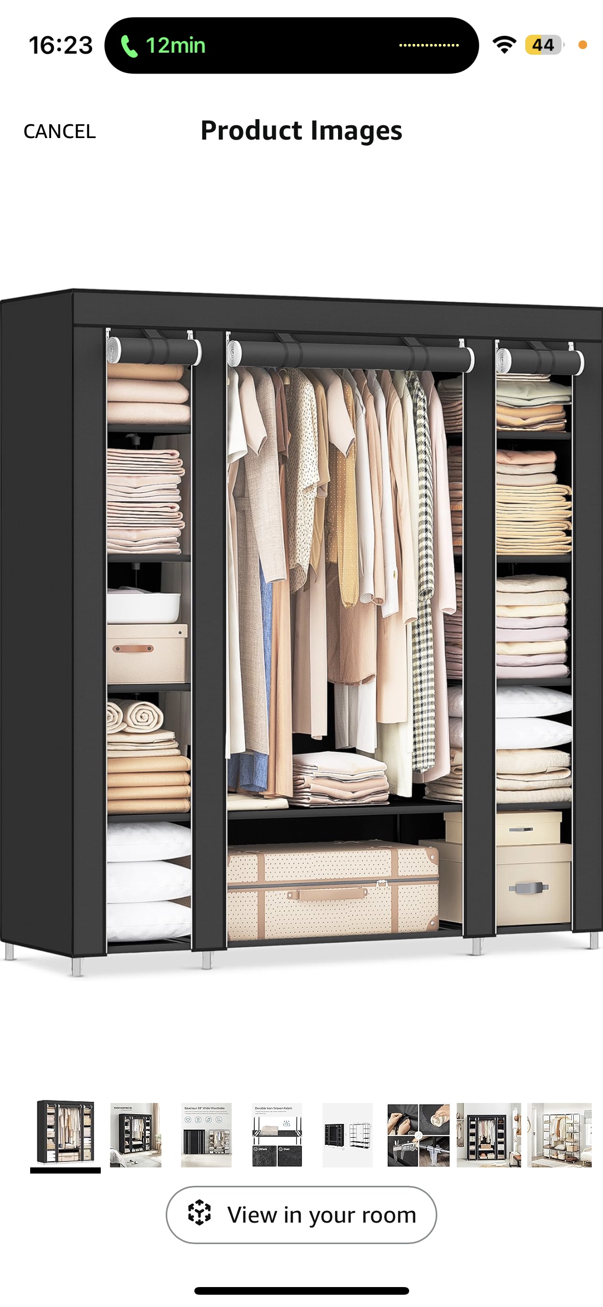 Black Portable Closet Organizer