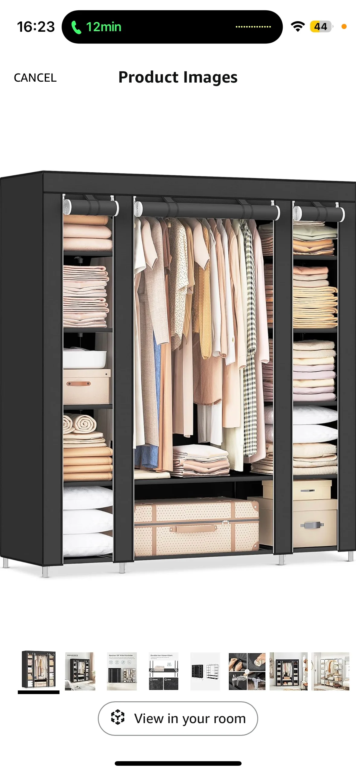 Black Portable Closet Organizer
