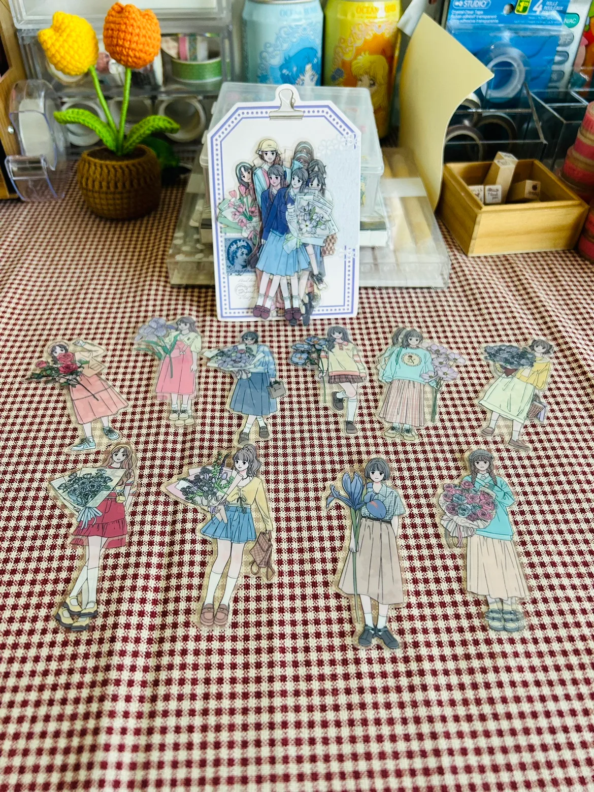 Among the flowers sticker Book and heartthrob girl stickers image indicator(5)