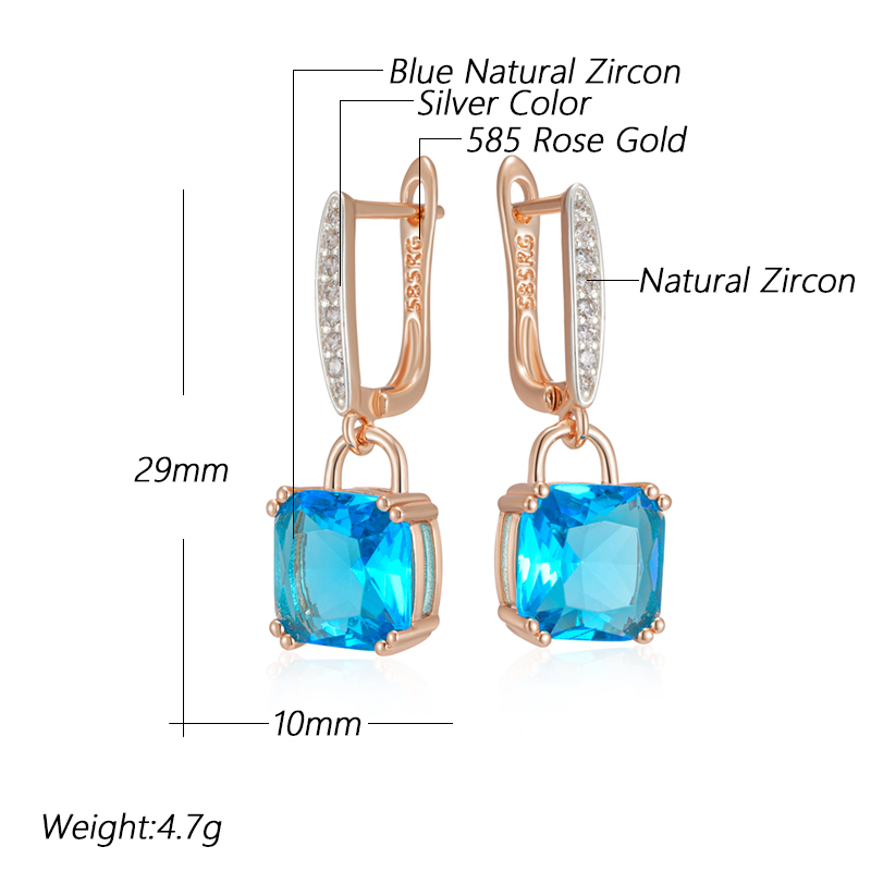14K Blue Gold & Silver 2 Tone 585RG Gold Earrings - photo 5
