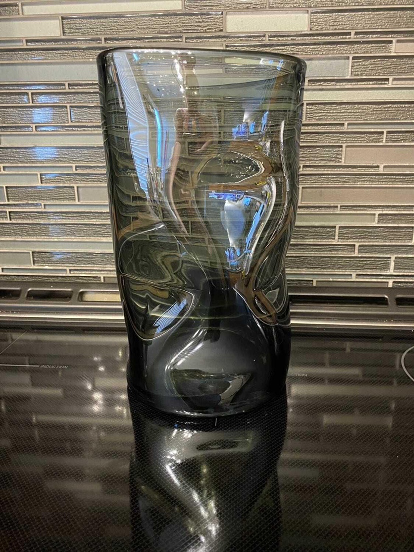 Unique Smoke Black Transparent Large Vase (Bin 22) - photo 2