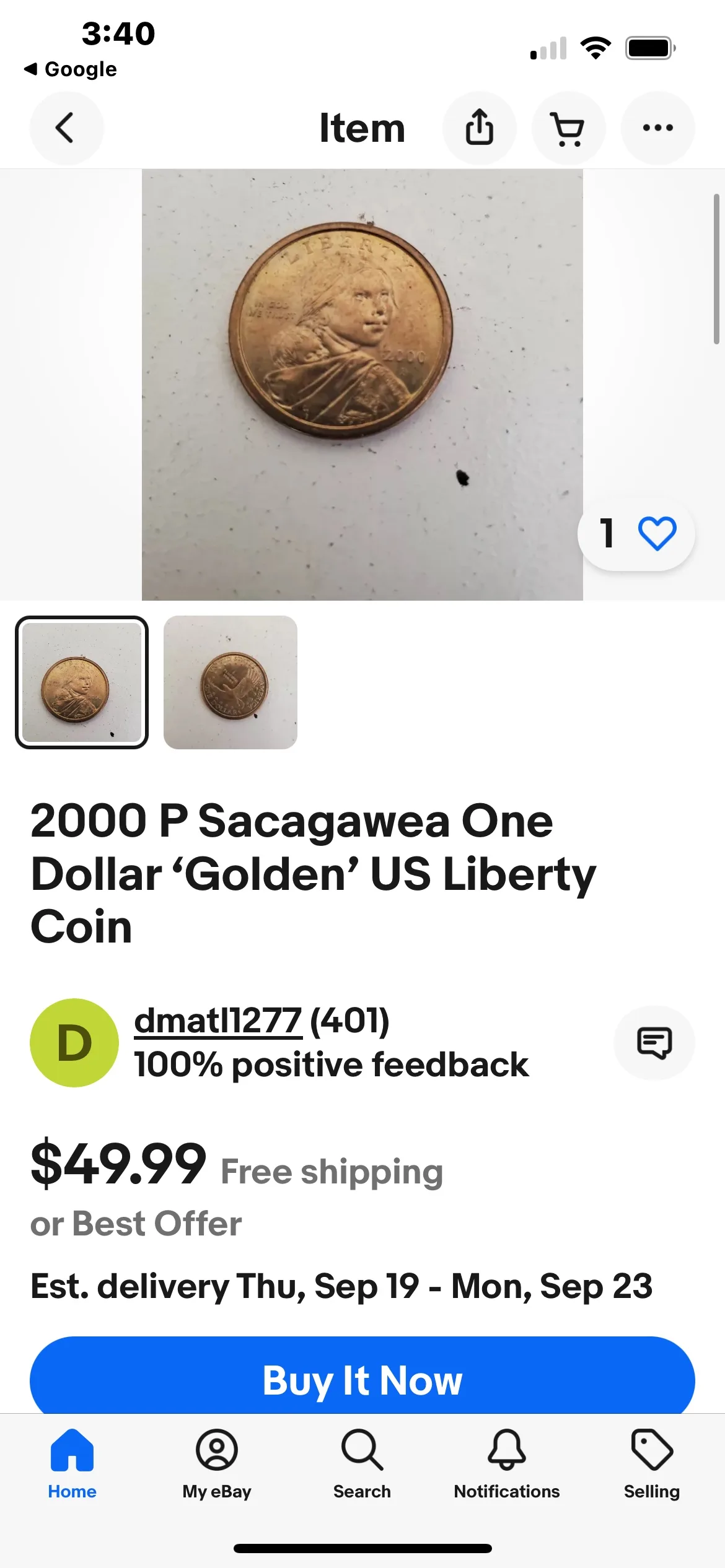 2000 P Sacagawea Dollar Coin Collection image indicator(4)