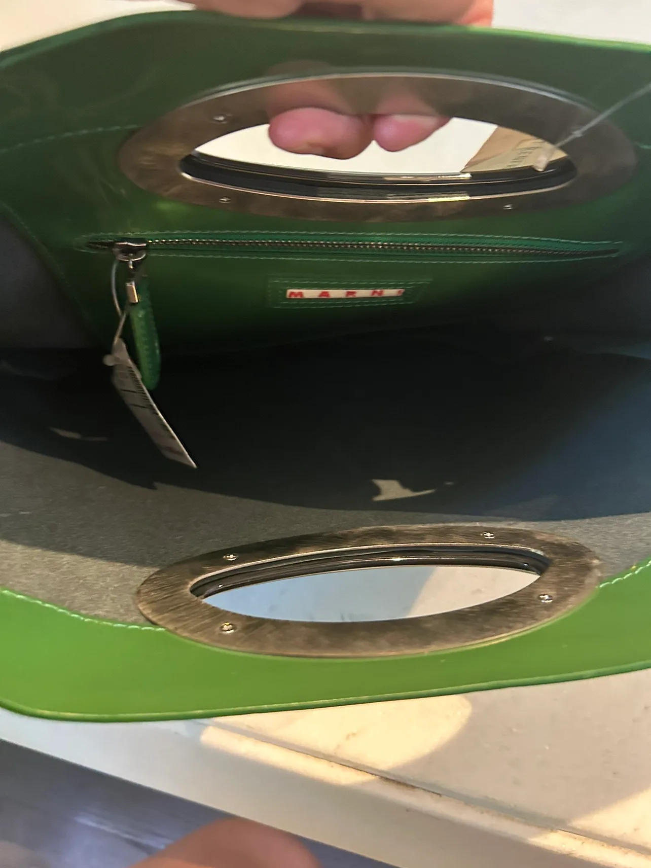 New with Tags marni green patent leather bag. From holt Renfrew. image indicator(9)