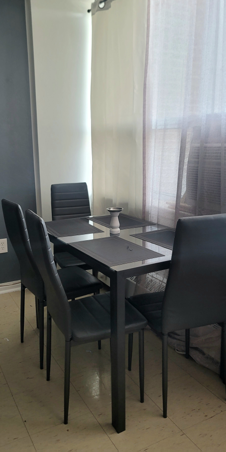 Glass Top Dining Table with 4 Chairs