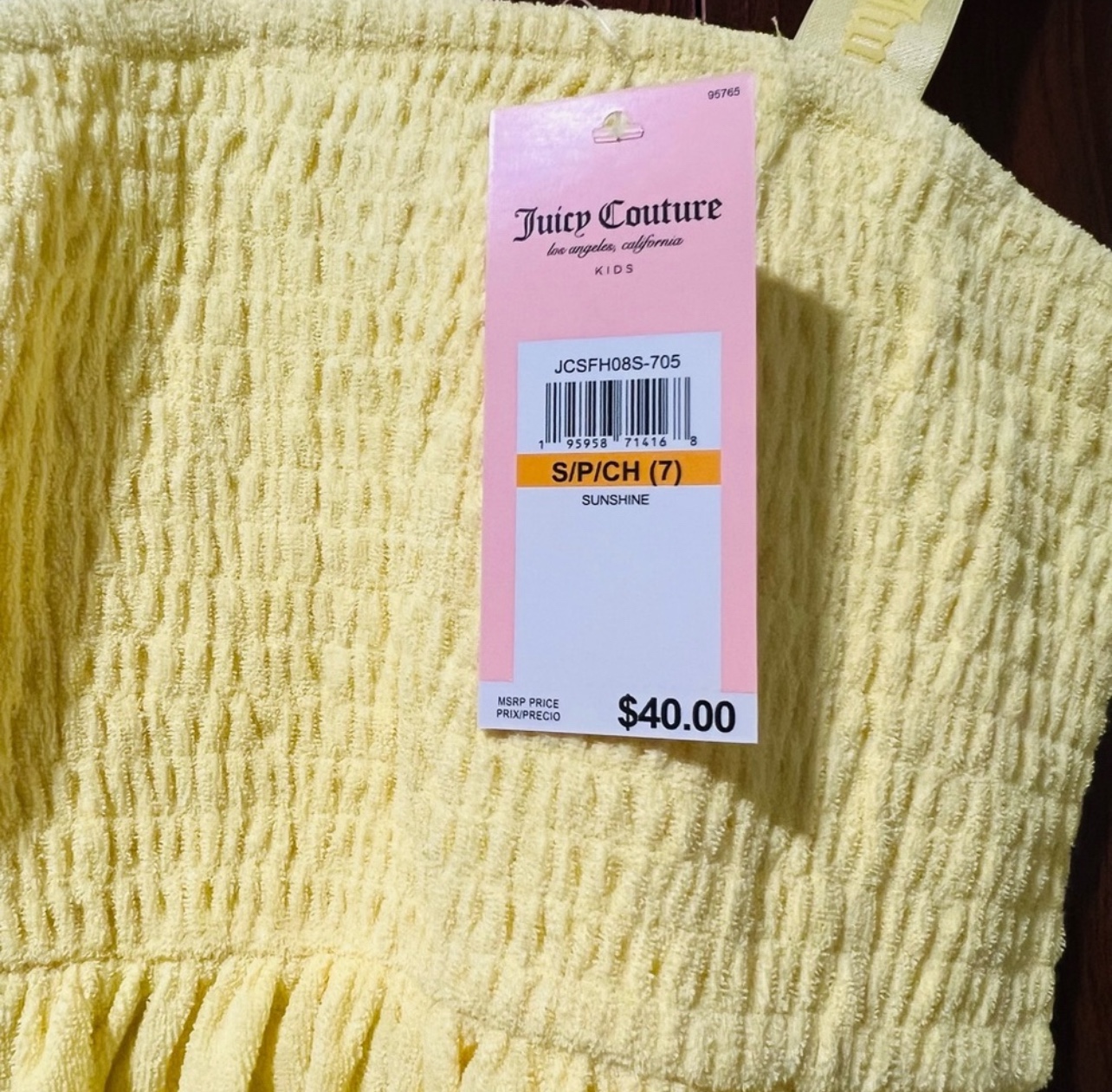 Juicy Couture Kids S7 French smocked top towel Terry strap dress - photo 5