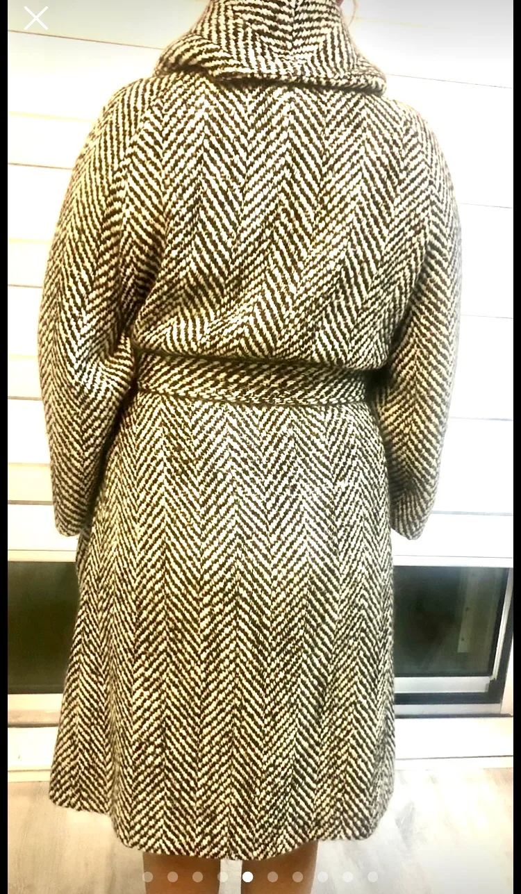 Escada Belted Mohair /Wool Blend Coat Size 46 US Large image indicator(5)