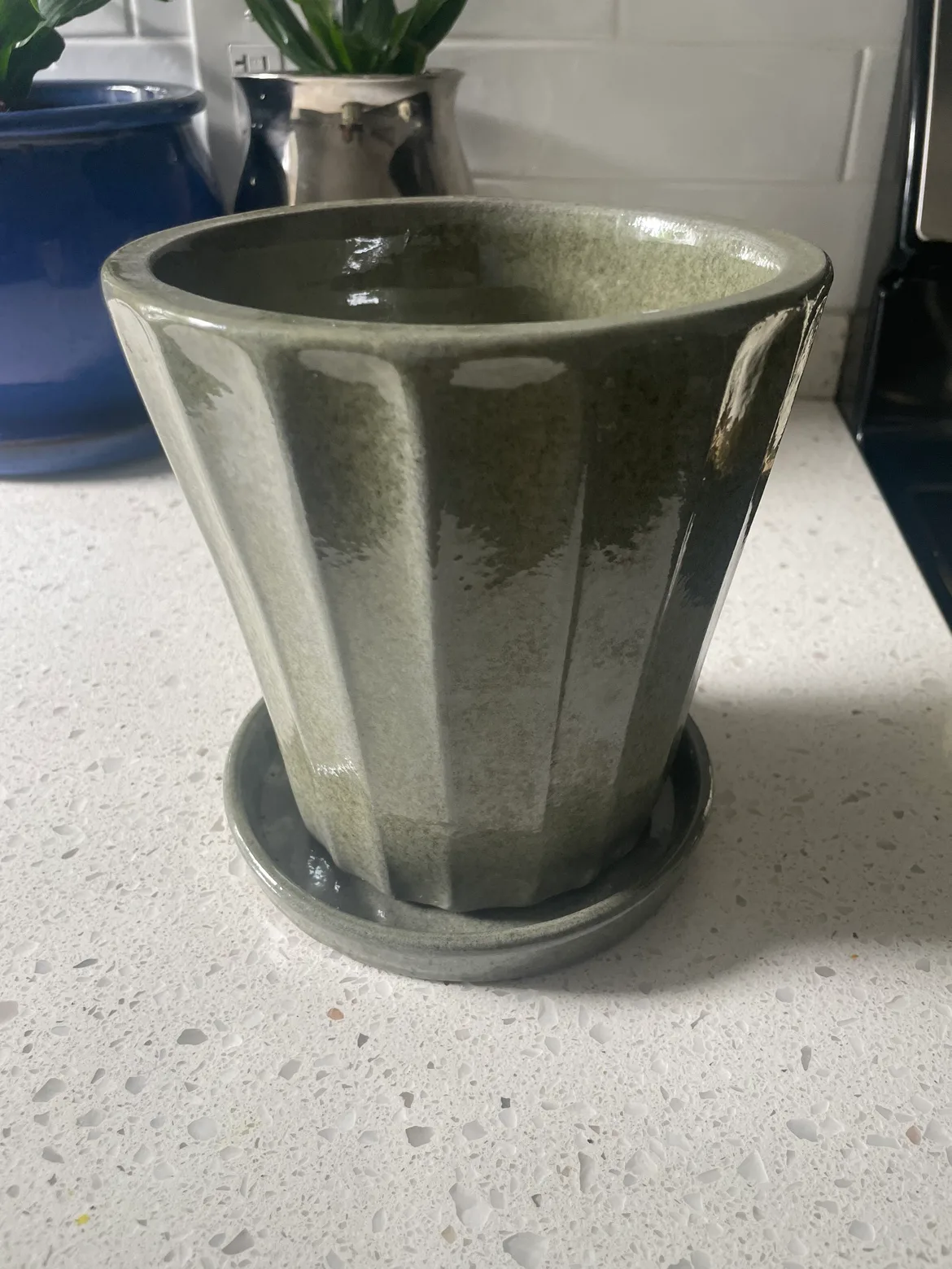 Green Ceramic Planter Pot thumbnail