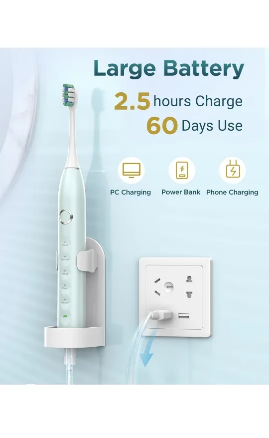 New Ultrasonic Toothbrush Reachargeable Electr image indicator(2)