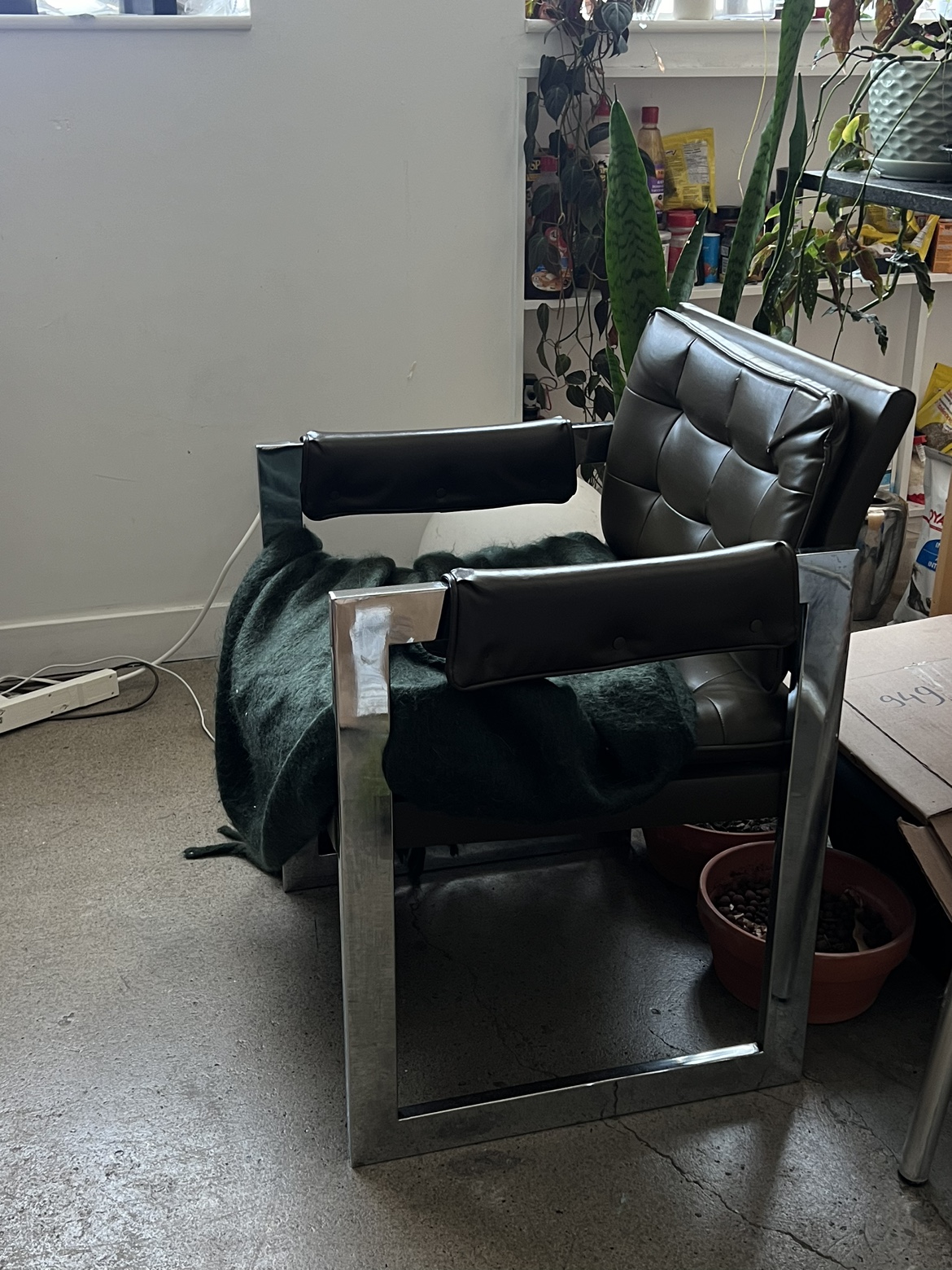 Chrome leather chair