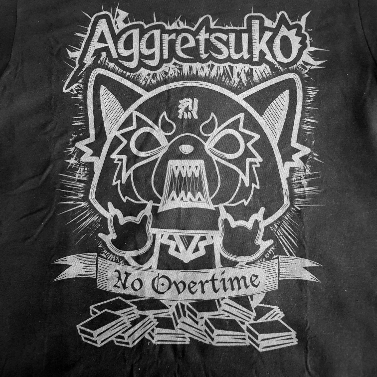 NEW Aggretsuko No Overtime T-Shirt Medium image indicator(2)