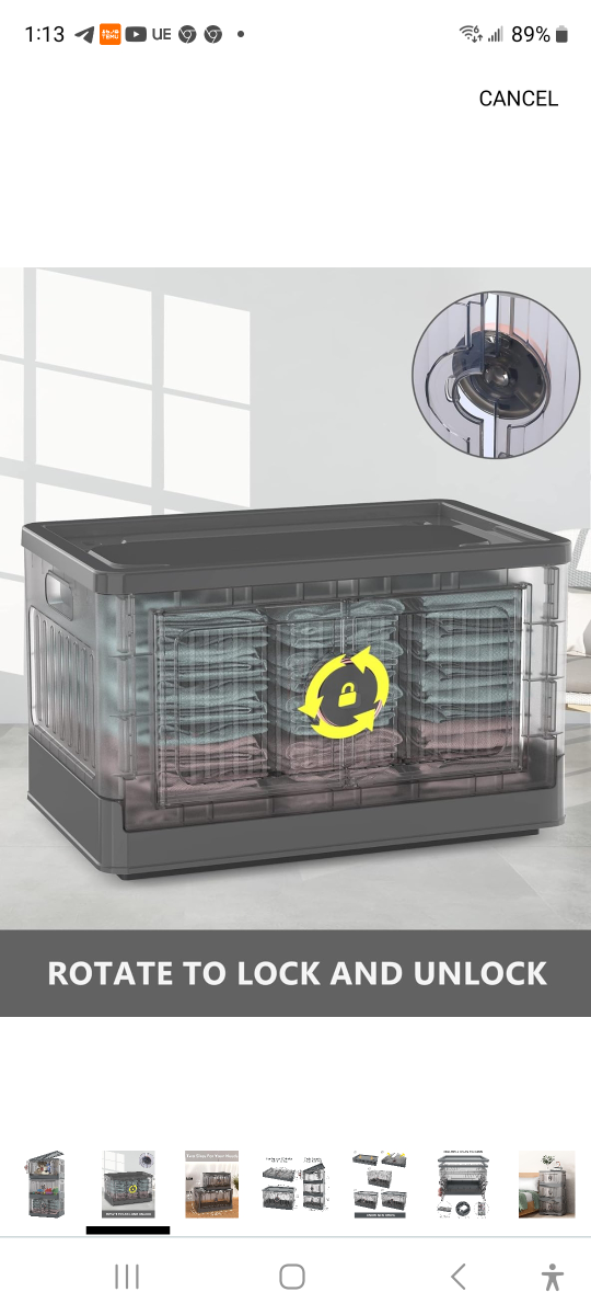 Brand new foldable storage container. 8.4 gal. - photo 2