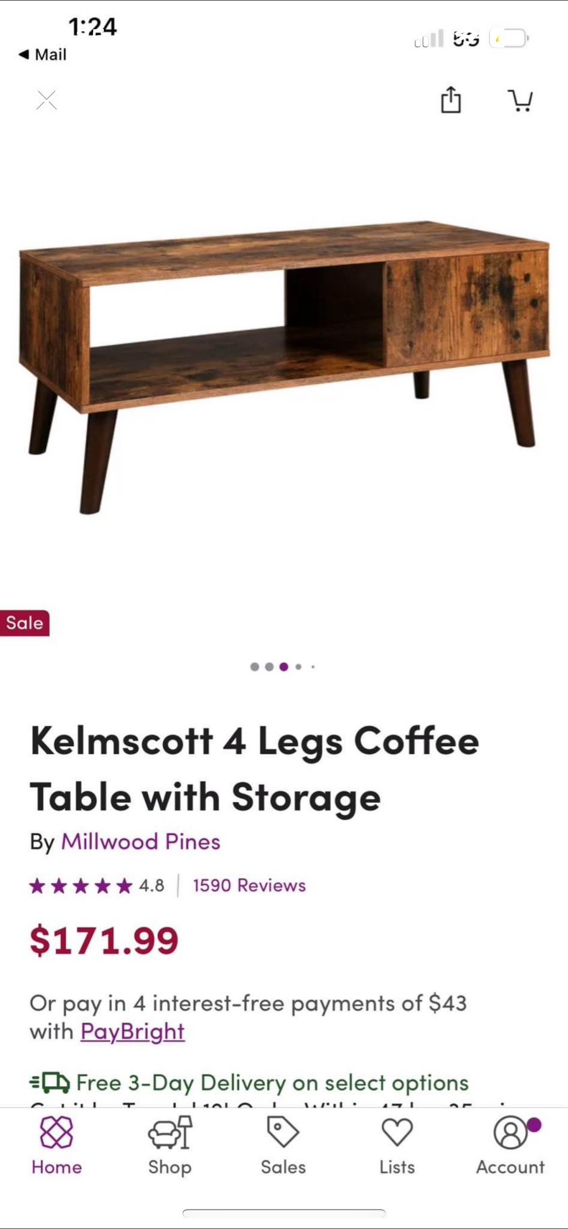 Coffee Table with Storage - photo 2