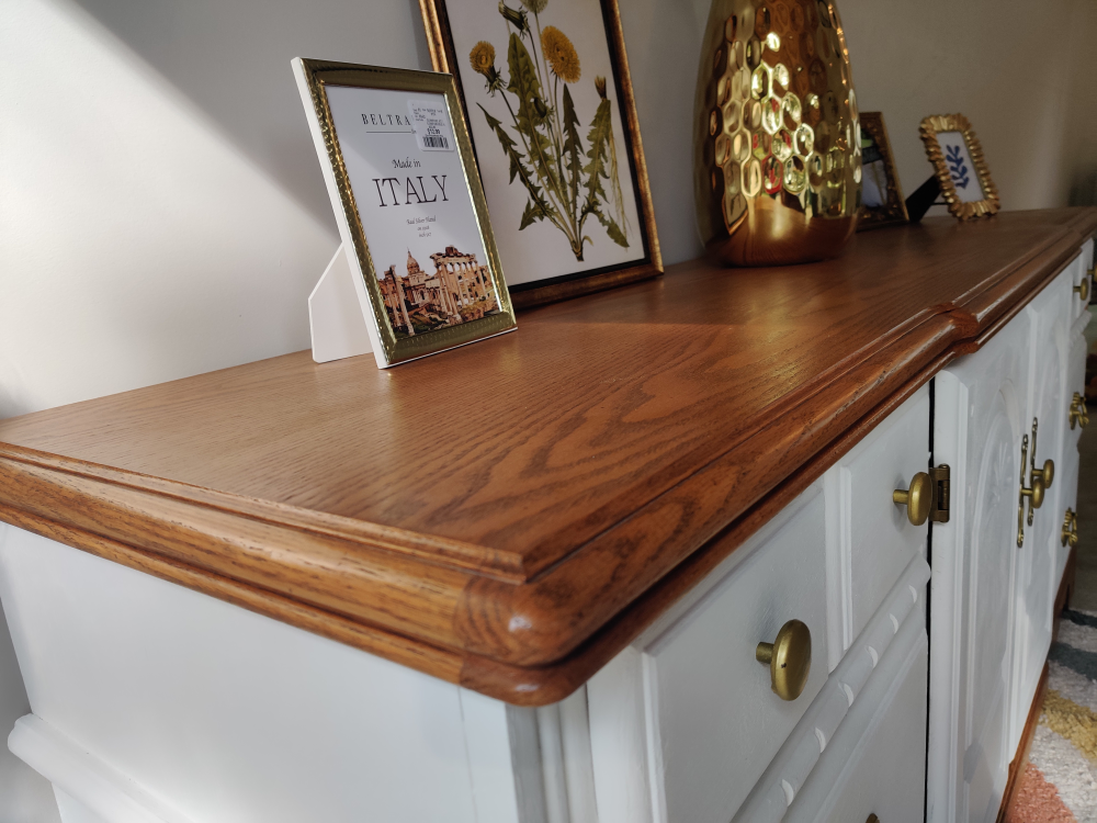 White Dresser with Oak Top - photo 3
