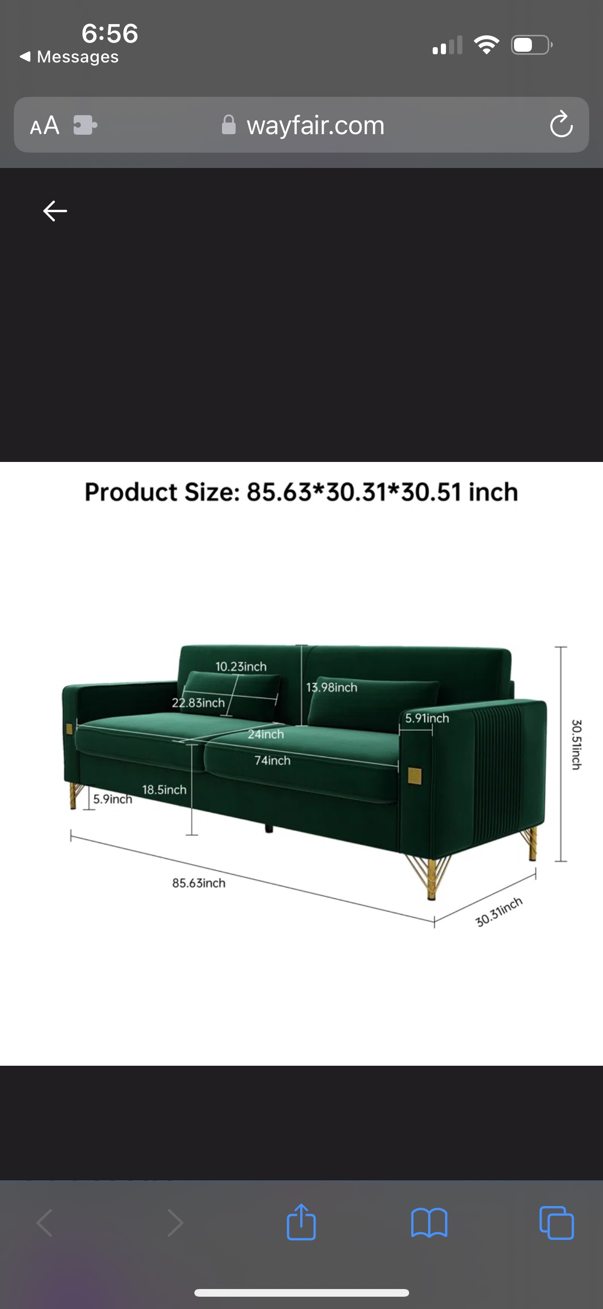 Green Velvet Sofa - photo 3