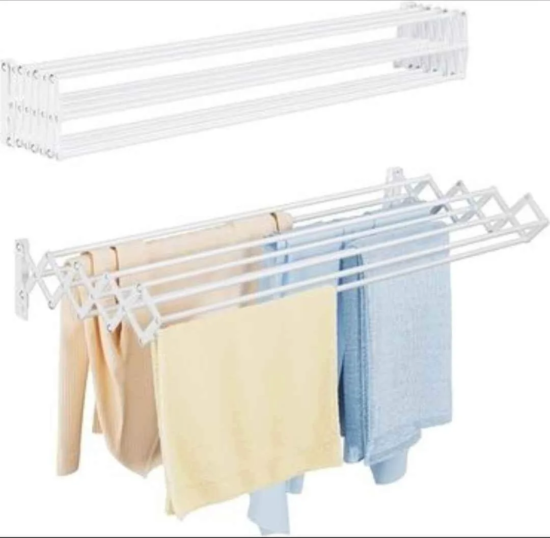 White Wall-Mounted Drying Rack thumbnail
